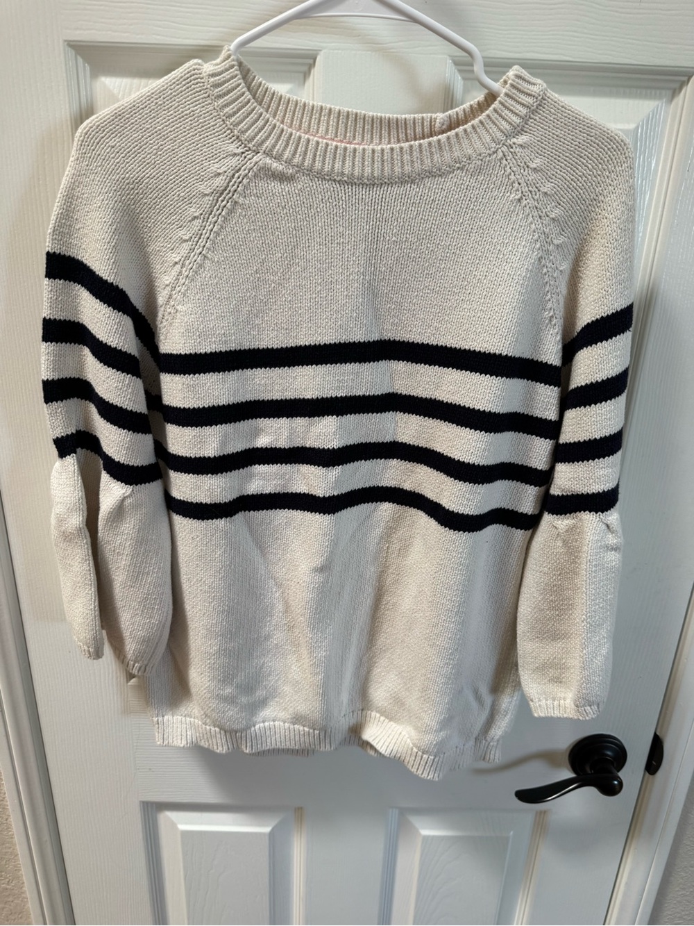 Boden Cream Sweater with Black Stripes